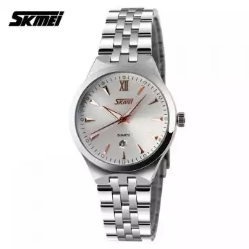 Jam Tangan Pria Analog Stainless Original SKMEI 9071CS Emas