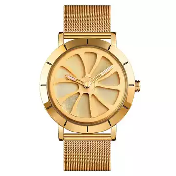 Jam Tangan Pria Analog Stainless Original SKMEI 9204CS Gold