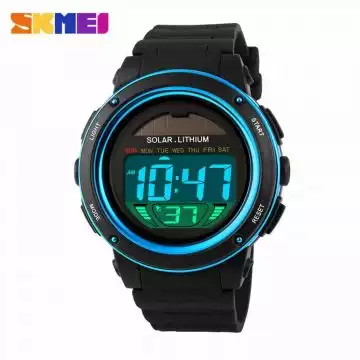 Jam Tangan Pria Digital Solar Original SKMEI DG1096 Biru