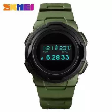 Jam Tangan Pria Digital Pedometer Original SKMEI DG1439 Hijau