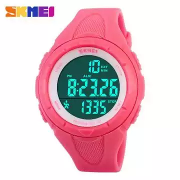 Jam Tangan Pria Digital Pedometer Original SKMEI DG1108S Pink