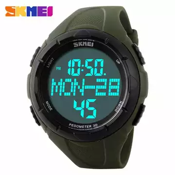 Jam Tangan Pria Digital Pedometer Original SKMEI DG1122S Army