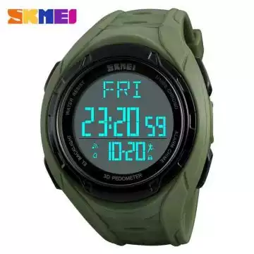 Jam Tangan Pria Digital Pedometer Original SKMEI DG1315 Hijau