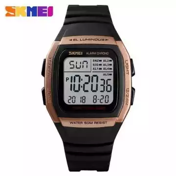 Jam Tangan Pria Digital Original SKMEI DG1278 Gold