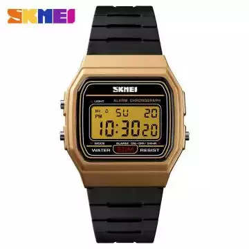 Jam Tangan Pria Digital Original SKMEI DG1412 Gold