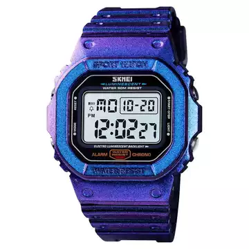 Jam Tangan Pria Digital Original SKMEI DG1554 Ungu