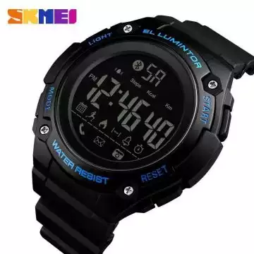 Jam Tangan Pria Smart Watch Bluetooth Original SKMEI 1347 Biru
