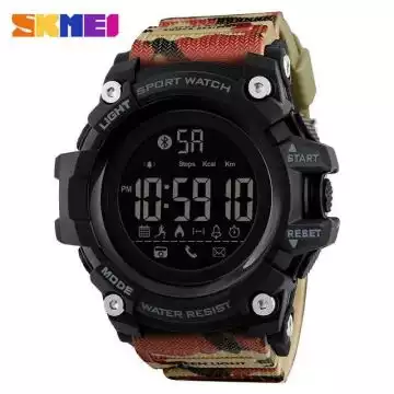 Jam Tangan Pria Smart Watch Bluetooth Original SKMEI DG1385 Army