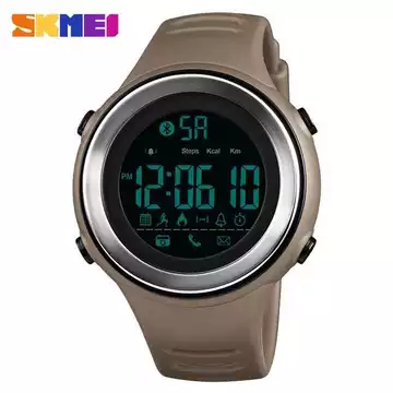 Jam Tangan Pria Smart Watch Bluetooth Original SKMEI DG1396 Coklat