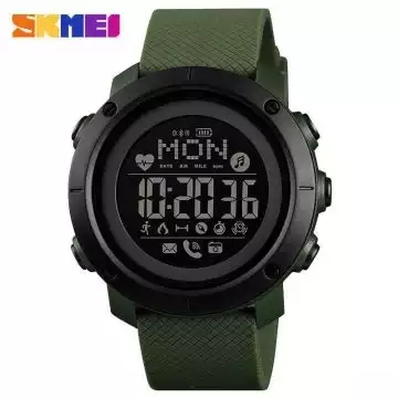 Jam Tangan Pria Smart Watch Bluetooth Original SKMEI DG1512 Army