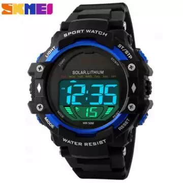 Jam Tangan Pria Digital Solar Original SKMEI DG1129 Biru