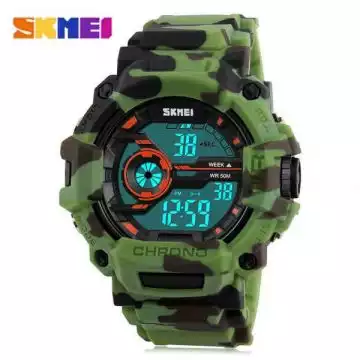 Jam Tangan Pria Digital Original SKMEI DG1233 Army