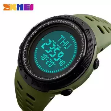 Jam Tangan Pria Digital Compass Original SKMEI 1254 Hijau