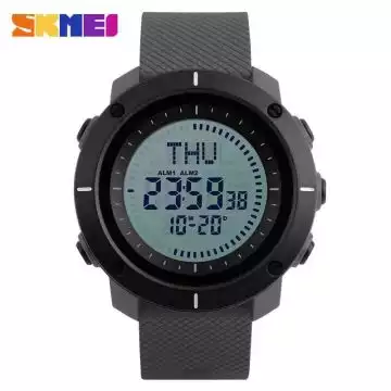 Jam Tangan Pria Digital Compass Original SKMEI DG1216CM Abu