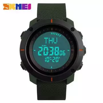 Jam Tangan Pria Digital Compass Original SKMEI DG1216CM Hijau