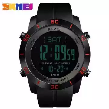 Jam Tangan Pria Digital Compass Pedometer Original SKMEI DG1354 Merah