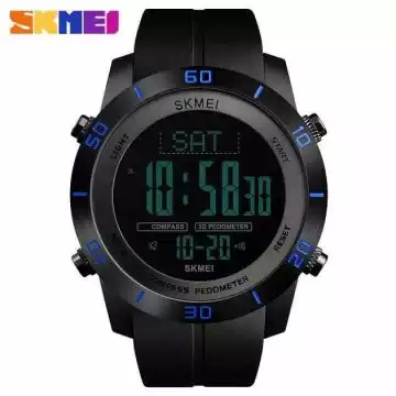 Jam Tangan Pria Digital Compass Pedometer Original SKMEI DG1354 Biru