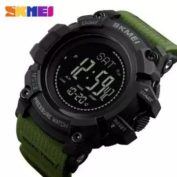 Jam Tangan Pria Digital Compass Pedometer Original SKMEI DG1358 Army