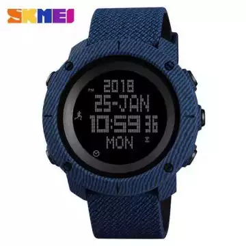 Jam Tangan Pria Digital Compass Pedometer Original SKMEI DG1430 Biru