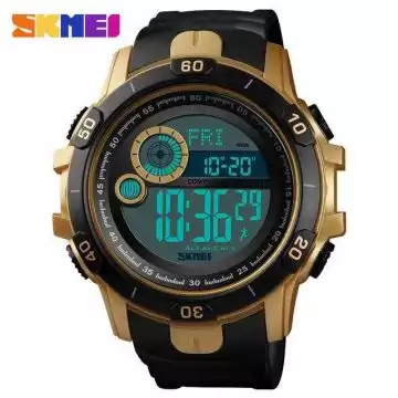 Jam Tangan Pria Digital Compass Pedometer Original SKMEI DG1480 Gold
