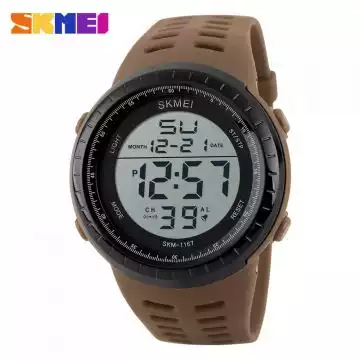 Jam Tangan Pria Digital Original SKMEI 1167 Coklat