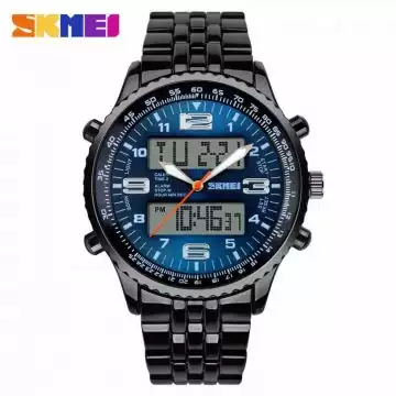 Jam Tangan Pria Dual Time Original SKMEI AD1032 Biru