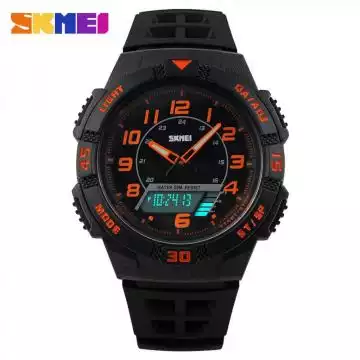 Jam Tangan Pria Dual Time Original SKMEI AD1065 Orange