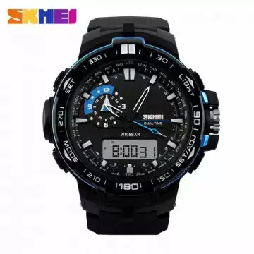 Jam Tangan Pria Dual Time Original SKMEI AD1081 Biru