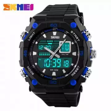 Jam Tangan Pria Dual Time Original SKMEI AD1092 Biru