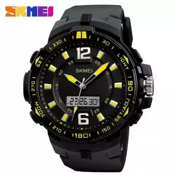 Jam Tangan Pria Dual Time Original SKMEI AD1273 Kuning