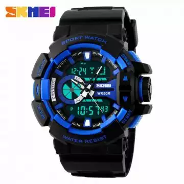 Jam Tangan Pria Dual Time Original SKMEI AD1117 Biru