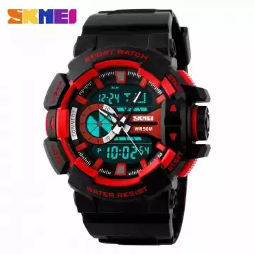 Jam Tangan Pria Dual Time Original SKMEI AD1117 Merah