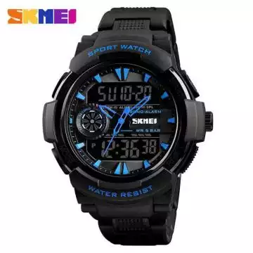 Jam Tangan Pria Dual Time Original SKMEI AD1320 Biru