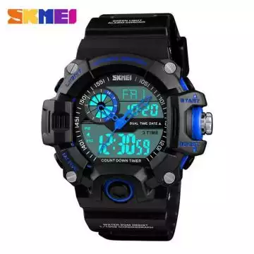 Jam Tangan Pria Dual Time Original SKMEI AD1331 Biru