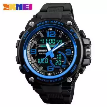 Jam Tangan Pria Dual Time Original SKMEI AD1340 Biru