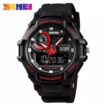 Jam Tangan Pria Dual Time Original SKMEI AD1357 Merah