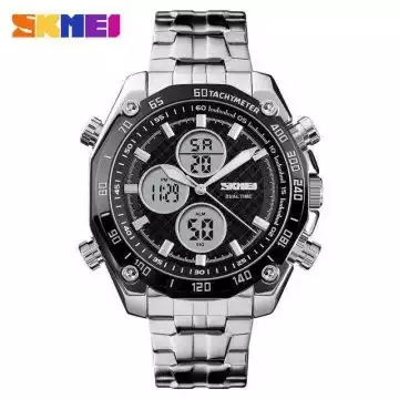 Jam Tangan Pria Dual Time Stainless Original SKMEI AD1302