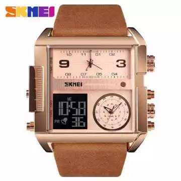 Jam Tangan Pria Dual Time Jumbo Original SKMEI AD1391 Rose