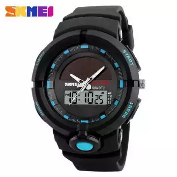 Jam Tangan Pria Dual Time Solar Original SKMEI 1275 Biru