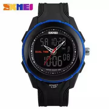 Jam Tangan Pria Dual Time Original SKMEI AD1157 Biru