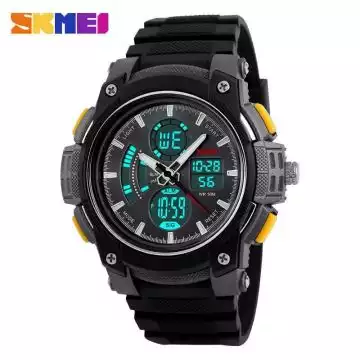 Jam Tangan Pria Dual Time Original SKMEI AD1192 Kuning