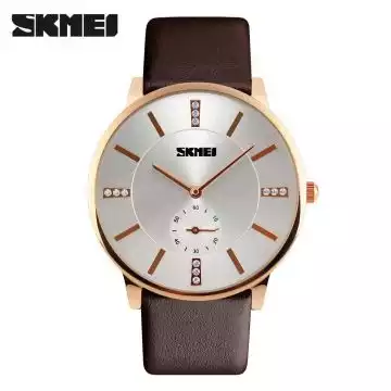Jam Tangan Pria Original Analog Leather SKMEI 1168CL Coklat