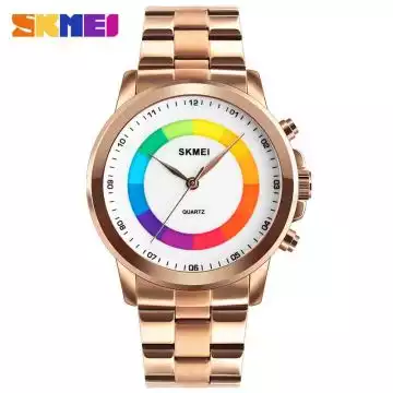 Jam Tangan Pria Original Analog Stainless SKMEI 1491CS Rose