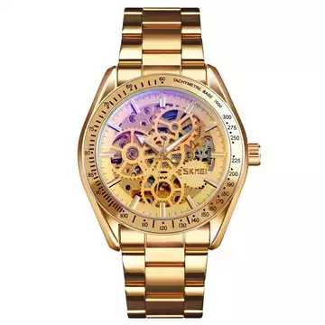 Jam Tangan Pria Automatic Original Stainless SKMEI 9194CS Gold