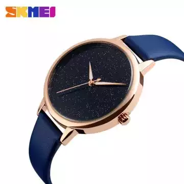 Jam Tangan Wanita Analog Leather Original SKMEI 9141CL Biru