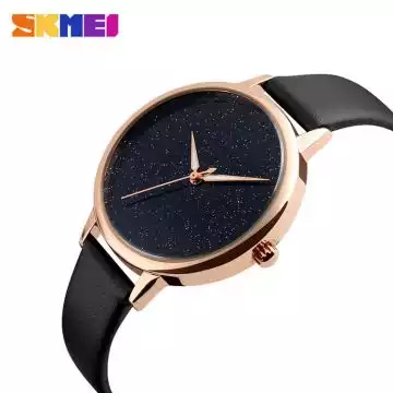 Jam Tangan Wanita Analog Leather Original SKMEI 9141CL Hitam
